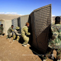 Folding defensive barrier filled with sand blast barrier wall for protection